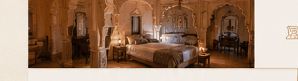Heritage-style room blending Rajputana decor with modern comfort